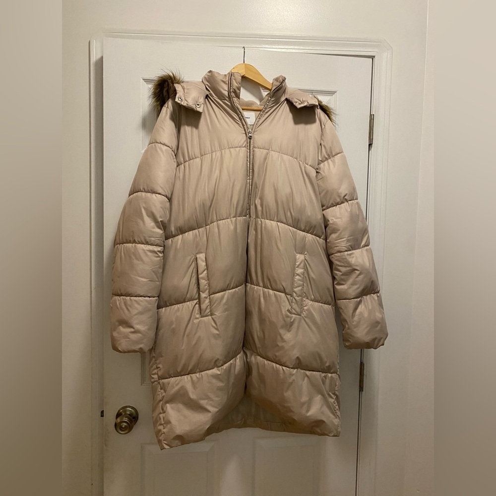 Women's champagne Puffer Coat